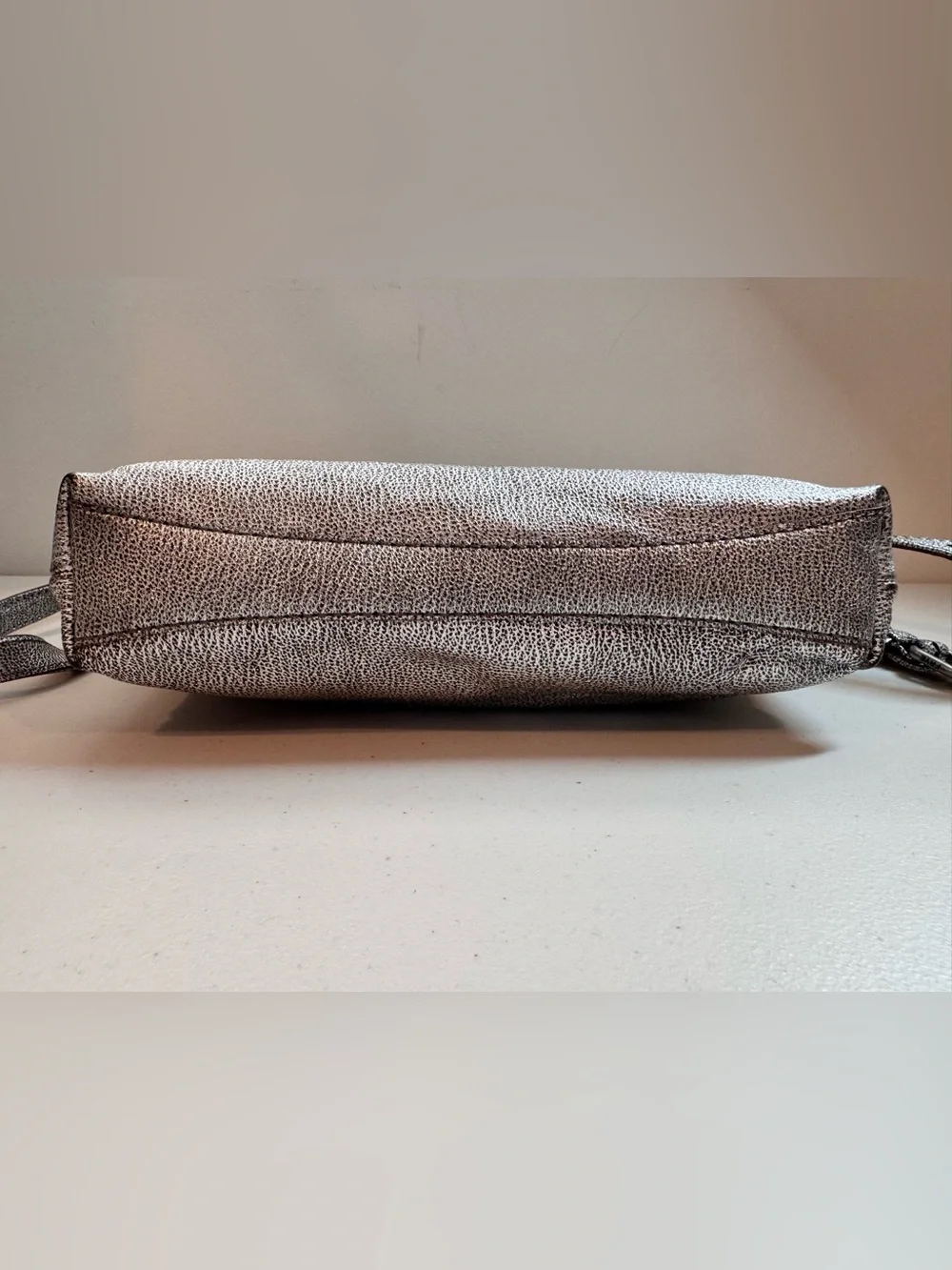 NWT FRYE Melissa Small Tote Crossbody distressed silver leather bag